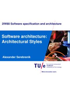 Software architecture: Architectural Styles