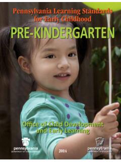 Pennsylvania Learning Standards for Early Childhood PRE ...