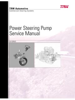 Power Steering Pump Service Manual - TRW Aftermarket