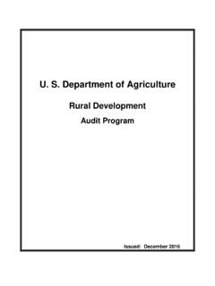 Audit Program - USDA Rural Development