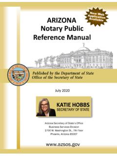 ARIZONA Notary Public Reference Manual - AZ SOS