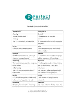 Participle Adjectives Short List