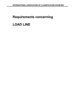 Requirements concerning LOAD LINE - IACS