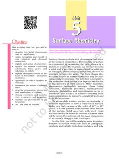 Surface Chemistry - NCERT