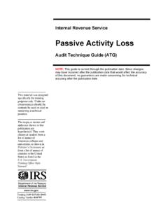 Passive Activity Loss - Internal Revenue Service