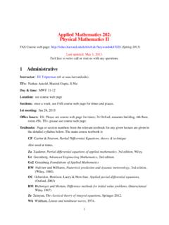 Applied Mathematics 202: Physical Mathematics II
