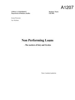 Non Performing Loans - DiVA portal