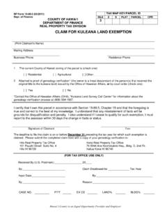 RP Form 19-89.5 Claim for Kuleana Land Exemption