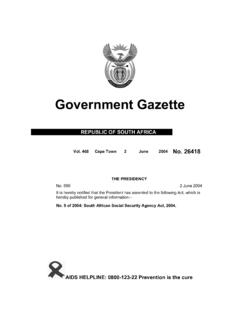 South African social Security Agency Act [No. 9 of 2004]