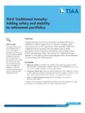 TIAA Traditional Annuity: Adding safety and stability to ...