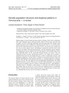 Genetic population structure and dispersal …