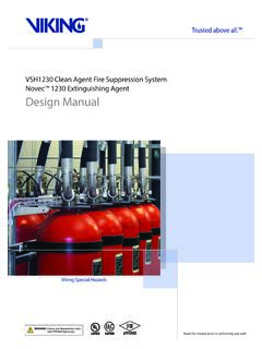 VSH1230 Clean Agent Fire Suppression ... - Viking Group Inc