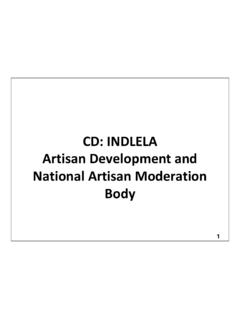 CD: INDLELA Artisan Development and National Artisan ...