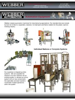Automation Equipment - Webber Manufacturing …