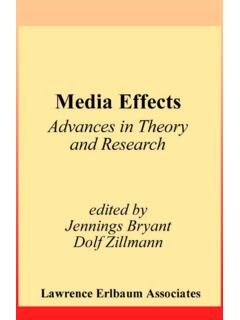 Media Effects: Advances in Theory and Research, Second …