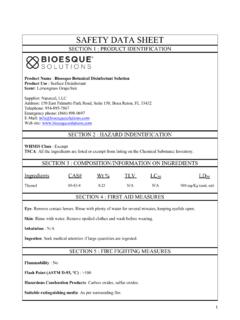 SAFETY DATA SHEET - Bioesque Solutions