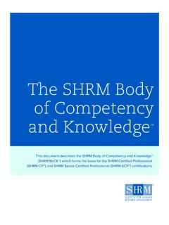 The SHRM Body of Competency and Knowledge
