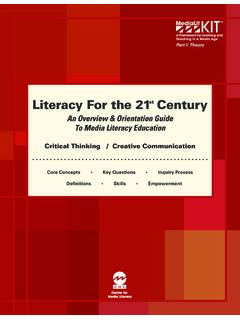 Literacy For the 21 Century st - Media Lit