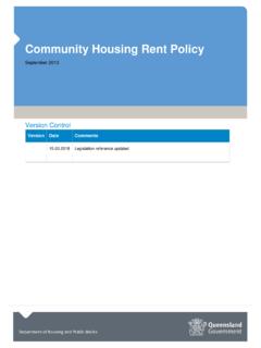 Community Housing Rent Policy - hpw.qld.gov.au