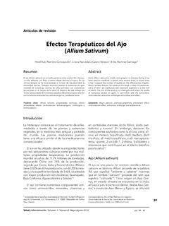 Efectos Terap&#233;uticos del Ajo Allium Sativum