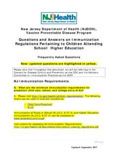 Vaccine Preventable Disease Program - nj.gov
