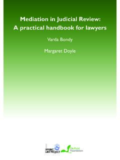 Mediation in Judicial Review: A practical handbook …