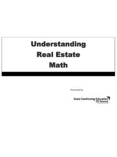 Understanding Real Estate Math - CE Source