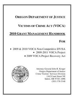 VICTIMS OF CRIME ACT (VOCA) - Oregon State Library
