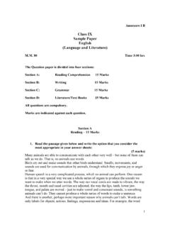 Class IX Sample Paper English (Language and …