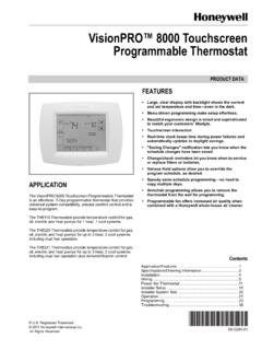 VisionPRO™ 8000 Touchscreen Programmable Thermostat