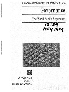 The World Bank's Experience