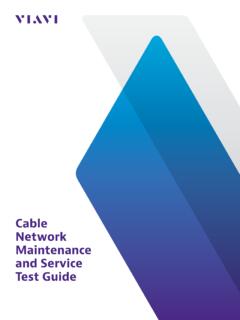 Cable Network Maintenance and Service Test Guide