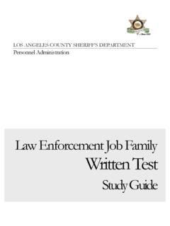 LOS ANGELES COUNTY SHERIFF’S DEPARTMENT …