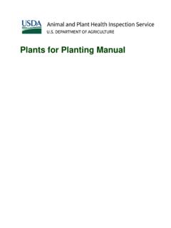 Plants for Planting Manual - USDA