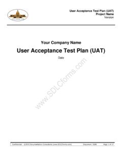 User Acceptance Test Plan (UAT) - SDLCforms