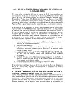 ACTA DE LA JUNTA GENERAL DE ACCIONISTAS