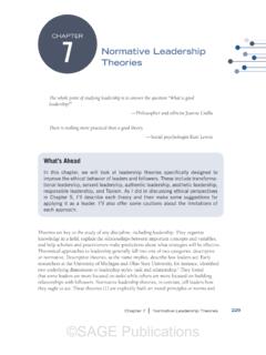 Normative Leadership Theories - SAGE Publications Inc
