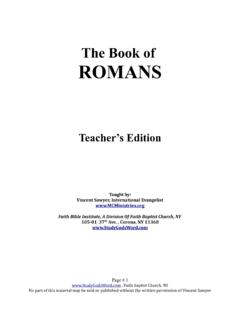The Book of ROMANS - Faith Baptist Church of Corona NY