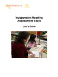 Independent Reading Assessment Tools
