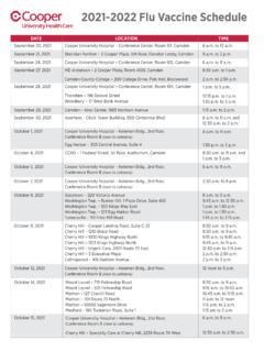 2021-2022 Flu Vaccine Schedule