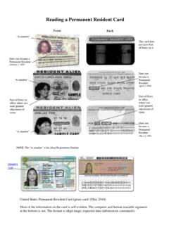 Reading a Permanent Resident Card - Wa