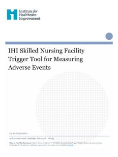IHI Skilled Nursing Facility Trigger Tool for Measuring ...