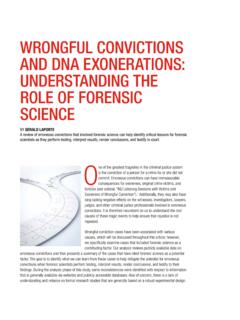 Wrongful Convictions and DNA Exonerations: Understanding ...
