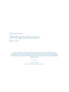 Woodland Park School District Writing Curriculum