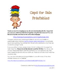 Caps for Sale Printables - Homeschool Creations