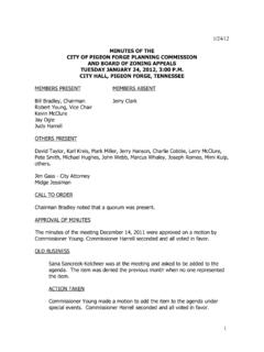 MINUTES OF THE CITY OF PIGEON FORGE PLANNING …