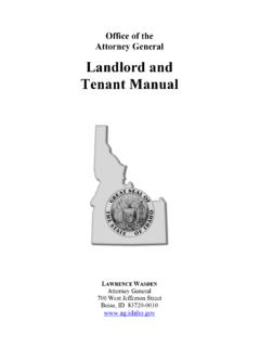Landlord and Tenant Guidelines - Idaho Office of Attorney ...