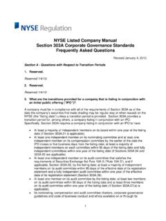 NYSE Listed Company Manual Section 303A