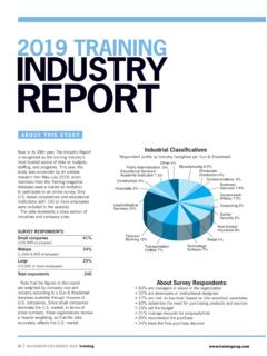2O19 TRAINING INDUSTRY REPORT