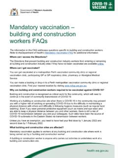 Mandatory vaccination – building and construction workers …